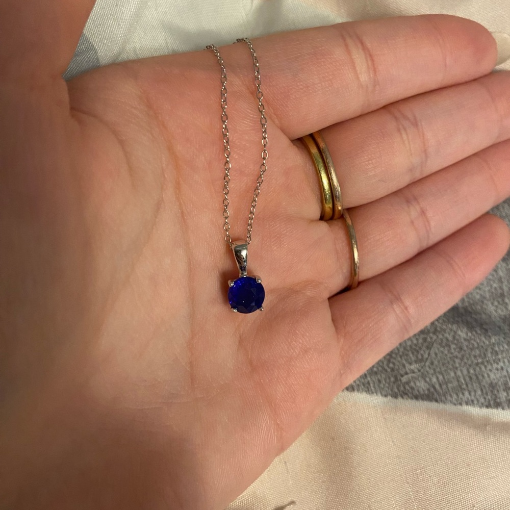 Round royal blue necklace